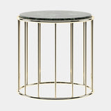 Round Verde Issorie Polished Marble Side Table
