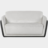 Roxboro Stitched Leather & Plush Velvet Two Seat Sofa