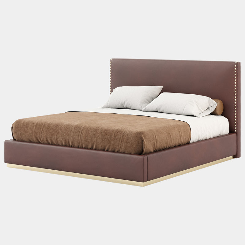 Rupert Borgogna Leather Luxury Bed