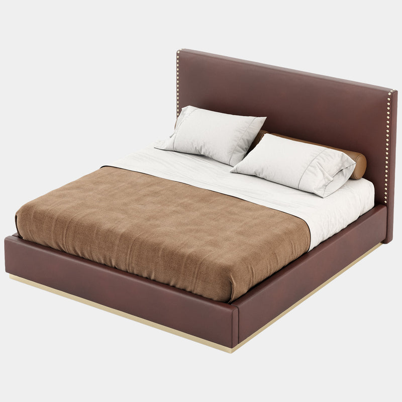 Rupert Borgogna Leather Luxury Bed