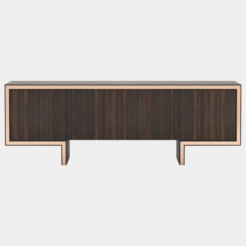 Russo Walnut Sideboard with Glossy Copper Detailing