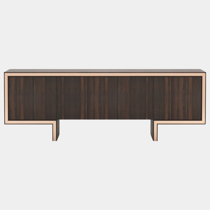 Russo Walnut Sideboard with Glossy Copper Detailing