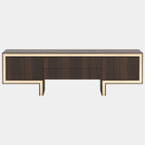 Russo Walnut TV Cabinet with Polished Gold Detailing