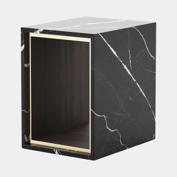 Santos Nero Marquina Marble Side Table