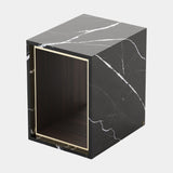 Santos Nero Marquina Marble Side Table