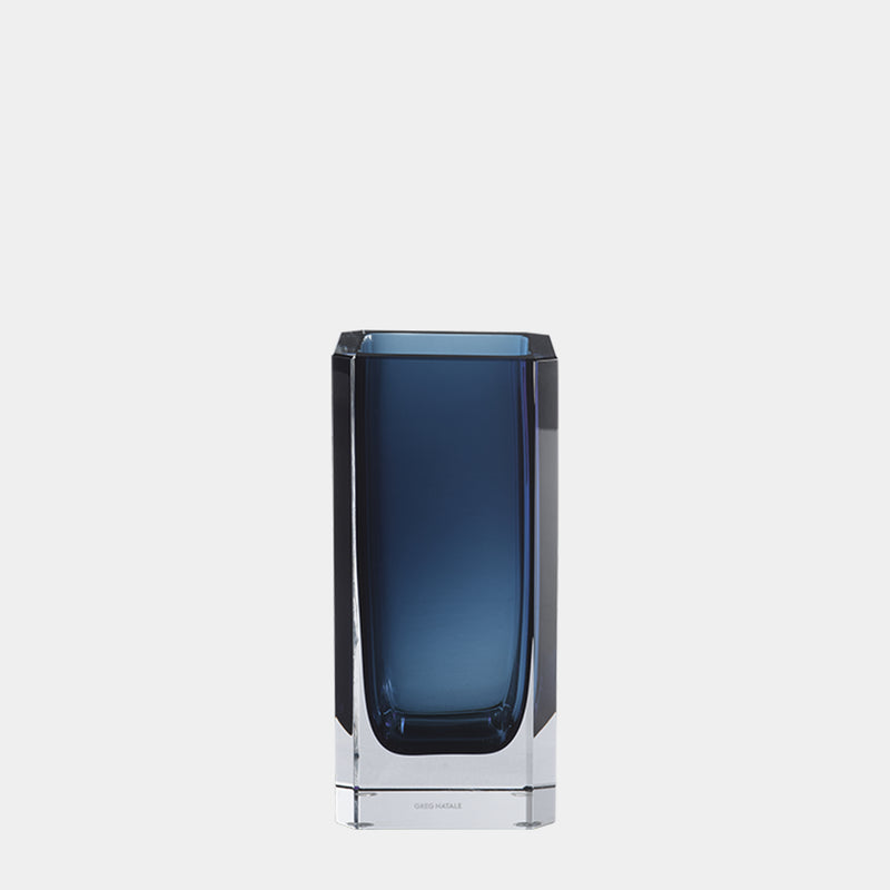 Sapphire Smoked Crystal Vase