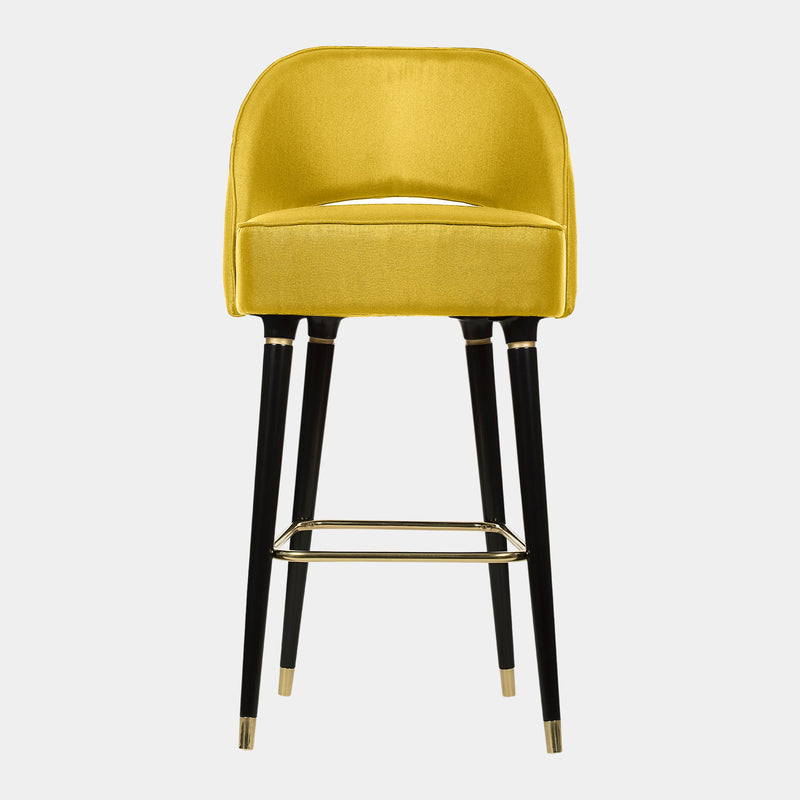 Serrano Bar Chair with Polished Brass Details