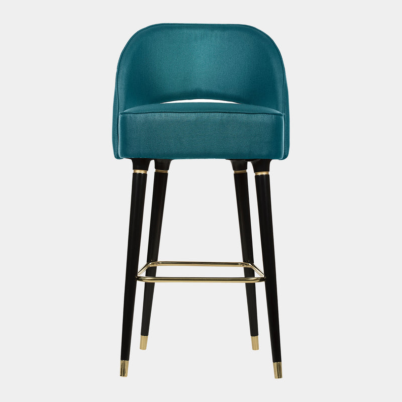 Serrano Bar Chair with Polished Brass Details