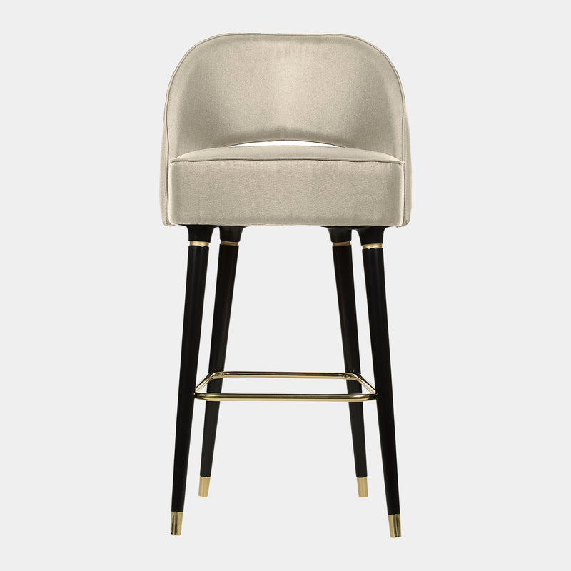 Serrano Bar Chair with Polished Brass Details