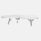 Ness Carrara Marble Outdoor Coffee Table