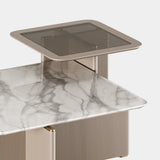 Shaw Smoked Glass & Carrara Marble Centre Table