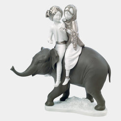 Silver Lustre Hindu Children Figurine