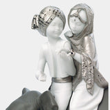 Silver Lustre Hindu Children Figurine