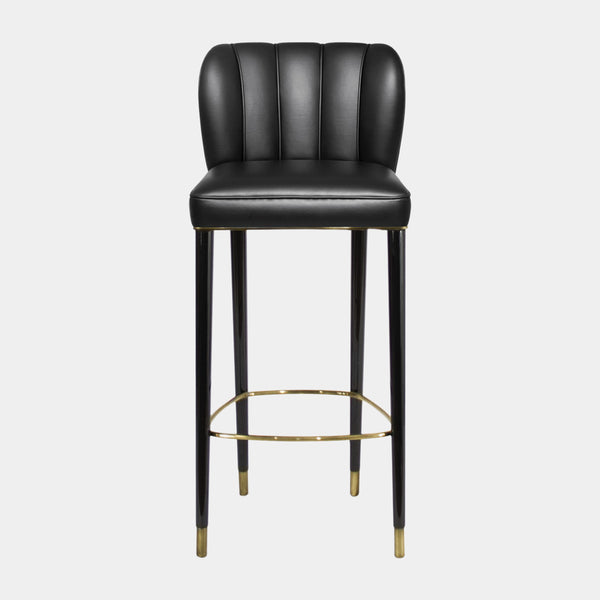 Sophia Luxury Black Leather Bar Chair