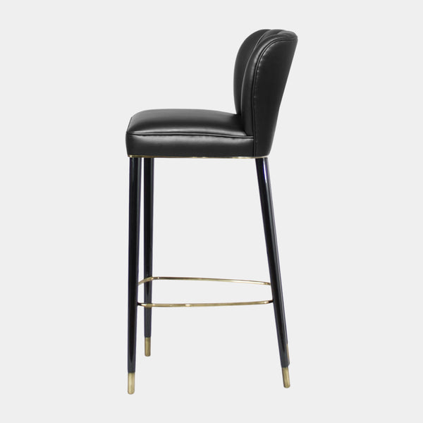 Sophia Luxury Black Leather Bar Chair