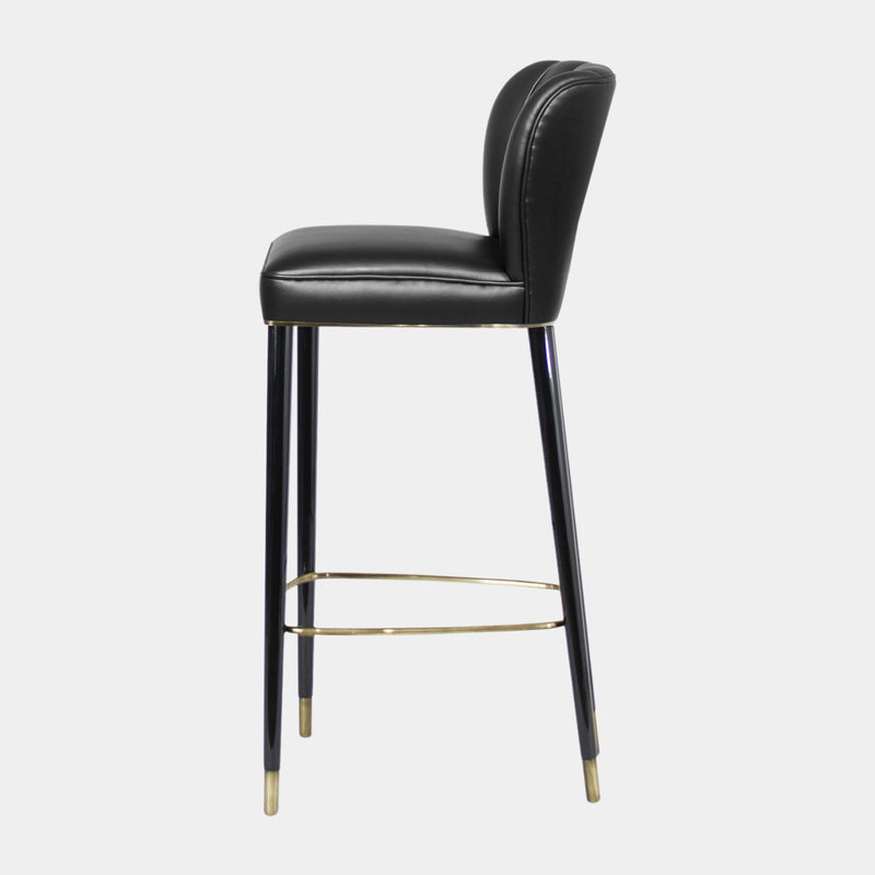 Sophia Luxury Black Leather Bar Chair