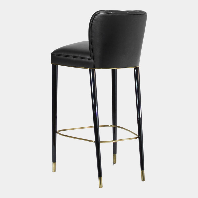 Sophia Luxury Black Leather Bar Chair