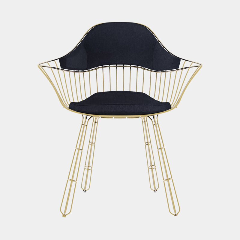 Nodo Gold Plated Steel Outdoor Dining Chair