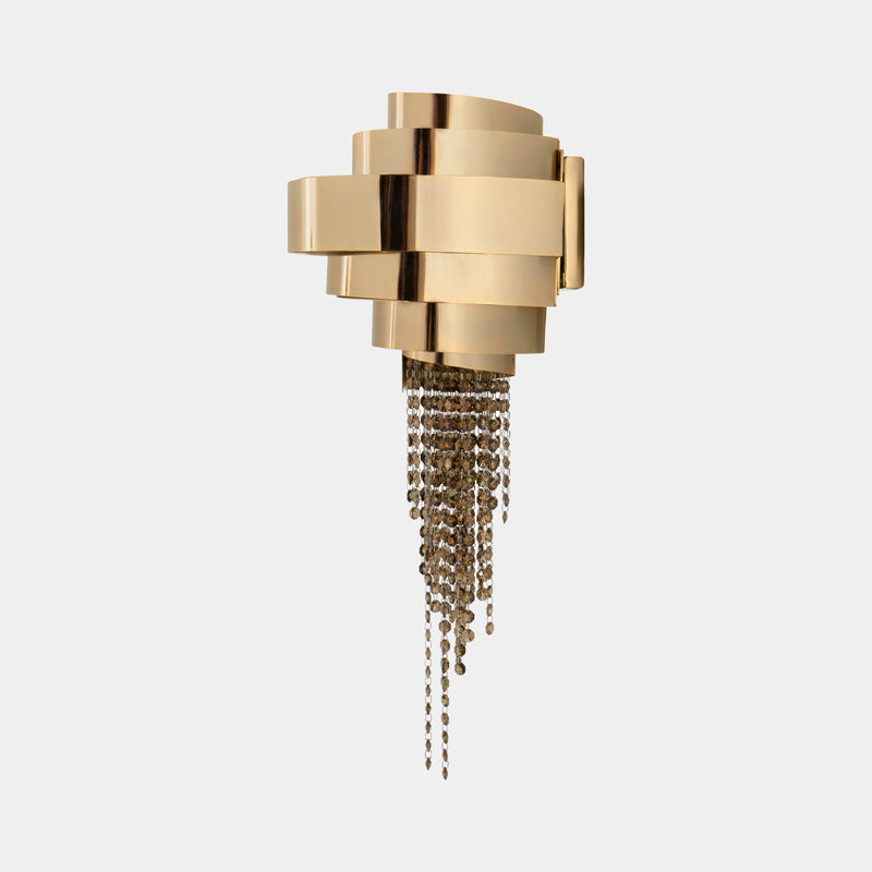 Prisma Wall Lamp: Glamorous Entryway Lighting with Gold & Crystal