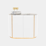 Stitched Leather & Golden Brass Luxury Washbasin