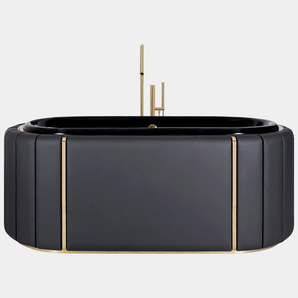 Stitched Leather & Golden Brass Luxury Bathtub