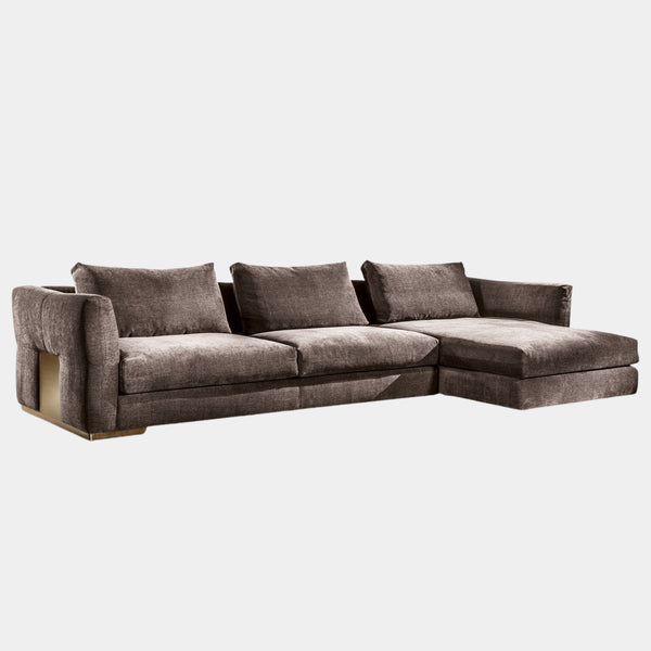 Tessuto Angular Sofa with Bronze Metal Plate