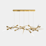 Thames Golden Suspension Light with Crystal Glass