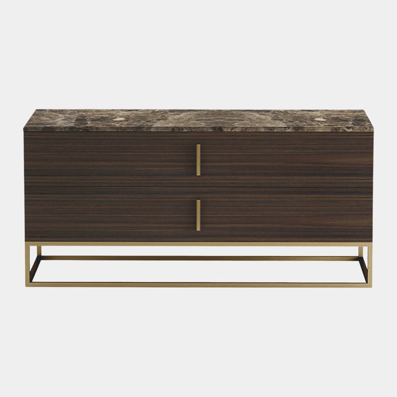 Touched D Infinity Gloss Canaletto, Marble & Brass Dresser