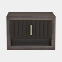Touched D Sorrento Gloss Canaletto & Leather Nightstand