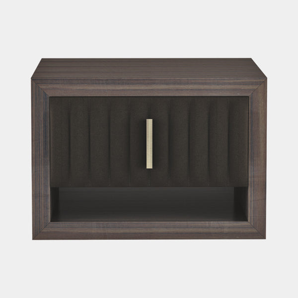 Touched D Sorrento Gloss Canaletto & Leather Nightstand