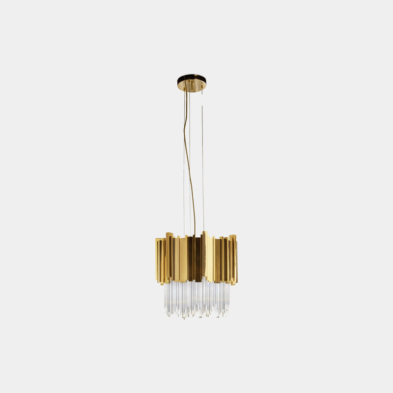 Zenith Pendant: Luxury Crystal Chandelier for Dining Table (Gold Finish)