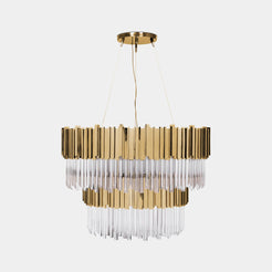 Tower Suspension Light with Crystal Glass