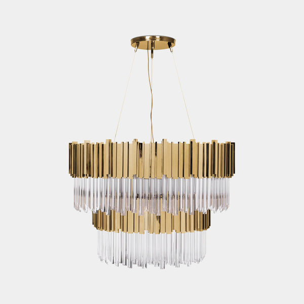 Tower Suspension Light with Crystal Glass