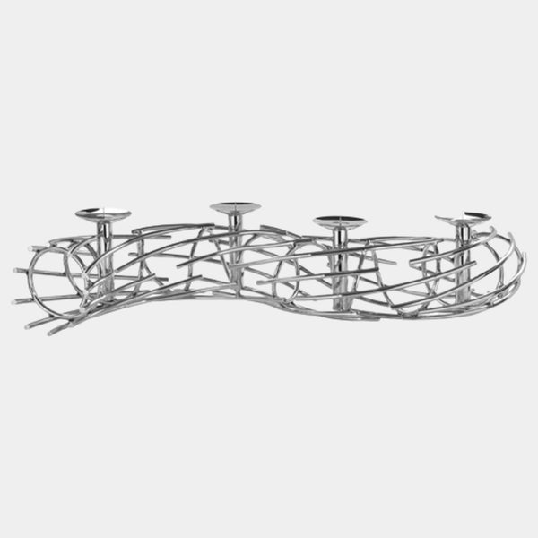 Twisted Nickel Plated Candle Holder