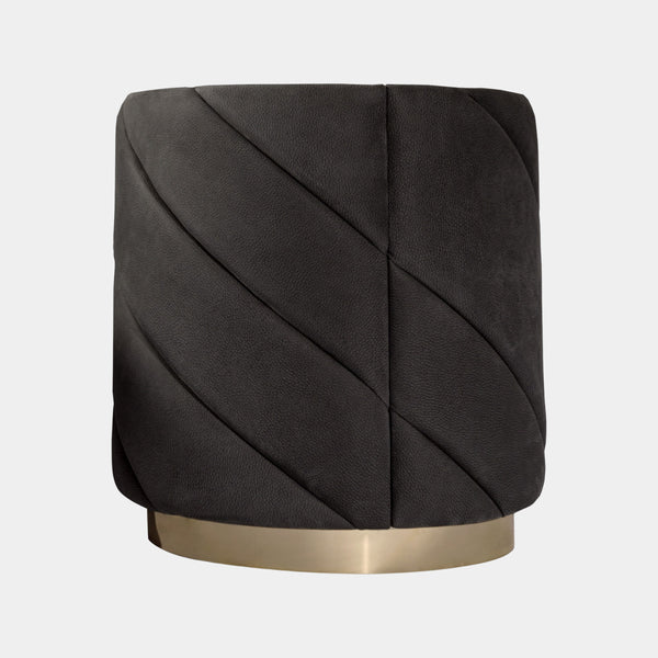 Visionnaire Ultrasound Bedside Table: Modern luxury bedside table featuring textured leather upholstery, a sleek marble top, and a functional internal compartment. This statement piece adds a touch of elegance to any bedroom.