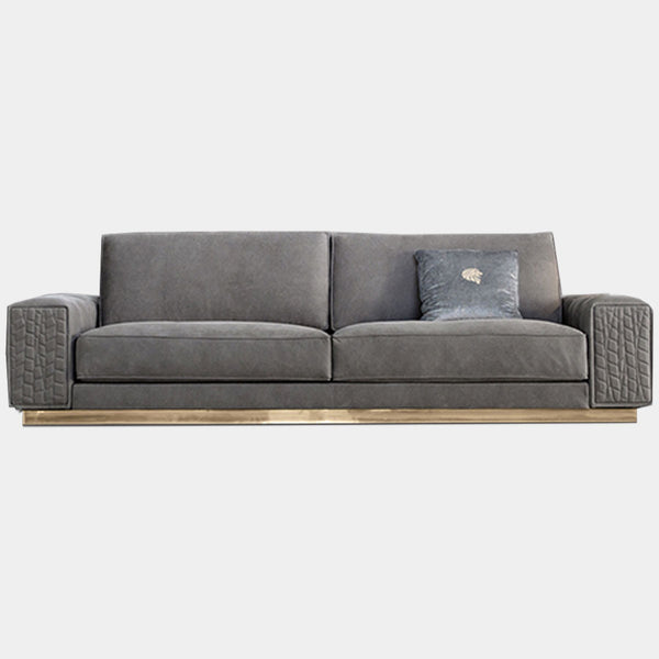Upholstered Vittoria Quilted Sofa with Light Gold Base
