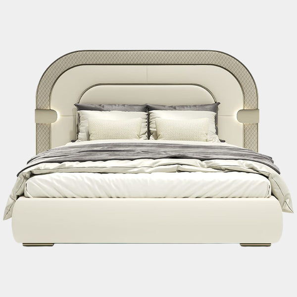 Vetrina Luxury Rounded Bed with Stitched Leather