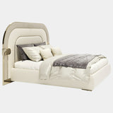Vetrina Luxury Rounded Bed with Stitched Leather