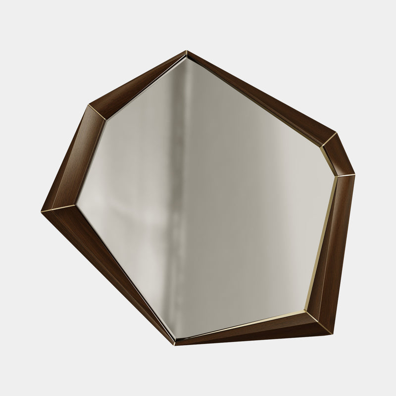 The Private Label Opera Mirror with Walnut Veneer & Brass Sydney